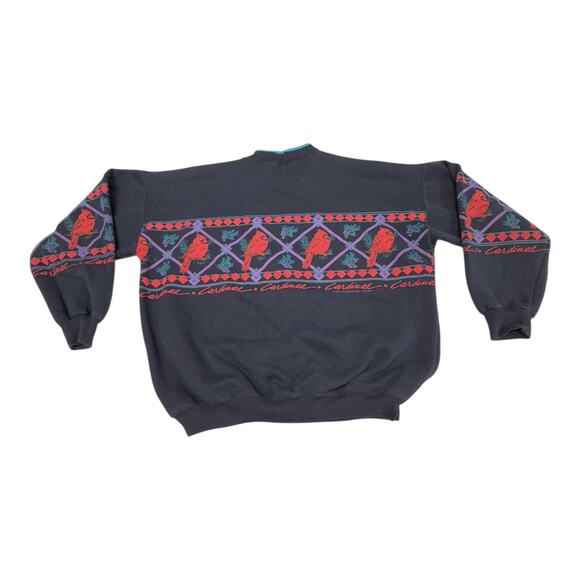 Vintage AU Sportswear Black XL Cardinal Geometric Motif Collared Sweatshirt - Picture 12 of 12